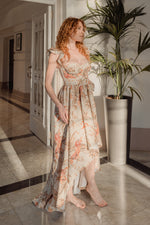 Florence waterfall linen maxi dress