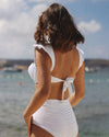 Eva Scalloped Bikini Top-White